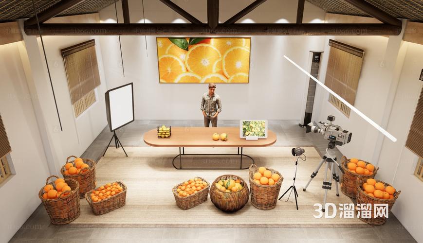 农产品直播间背景墙效果图（农产品直播间装修图）