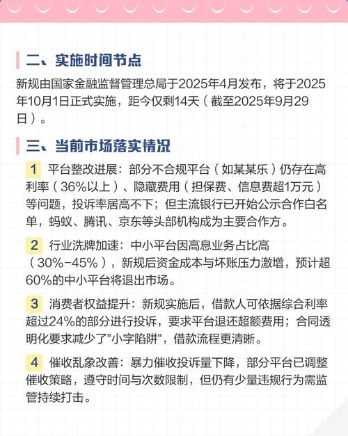 金融政策最新消息2025(2025年10月1日网贷新规)